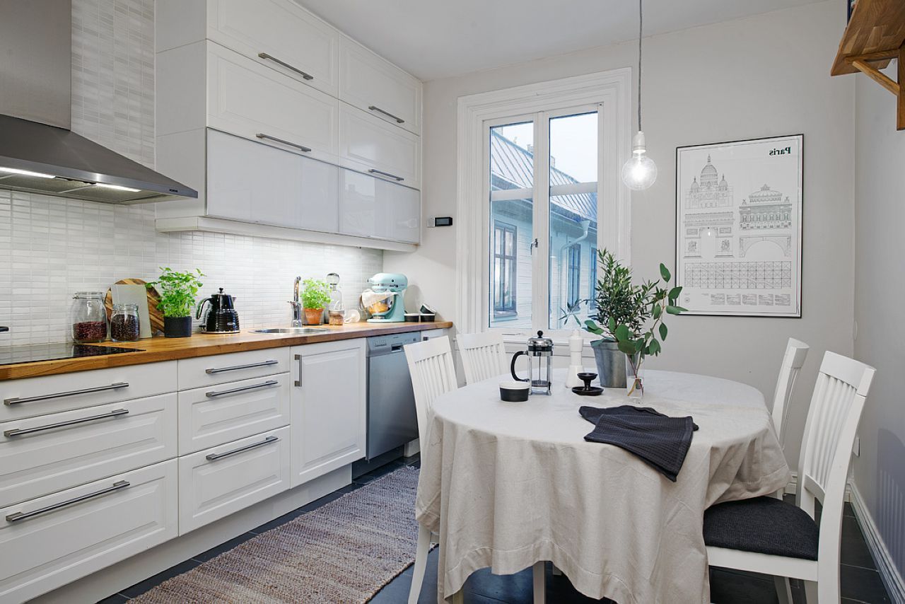 Цветовая гамма маленькой кухни в скандинавском стиле