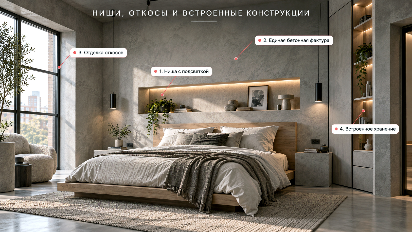 Особенности стиля лофт для спальни
