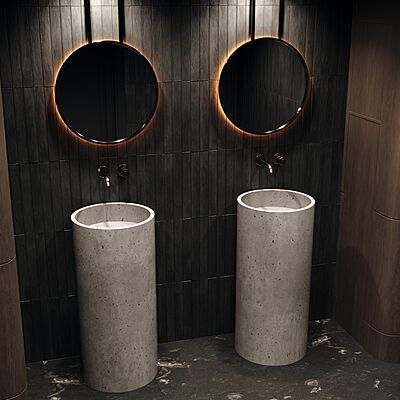 Сет из 2х бетонных напольных раковин