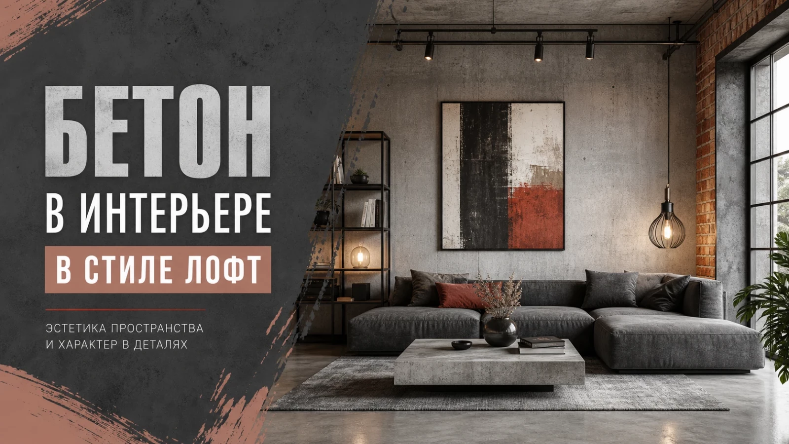 Бетон в интерьере в стиле лофт
