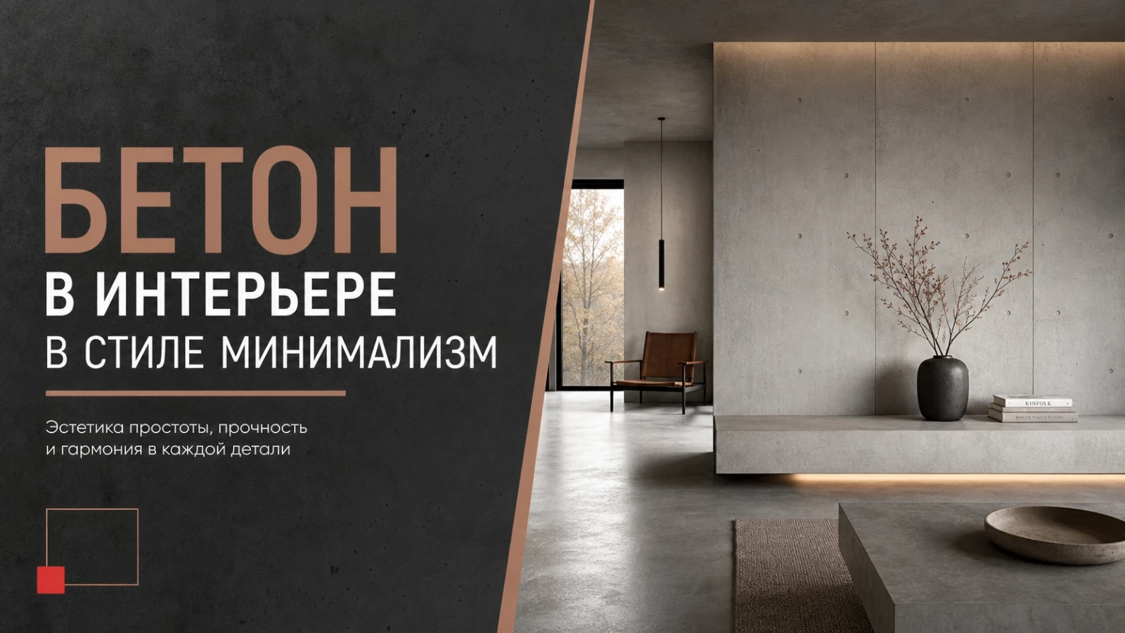 Бетон в интерьере в стиле минимализм