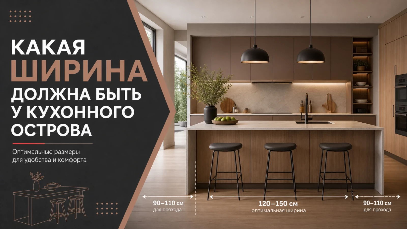 Какая ширина должна быть у кухонного острова