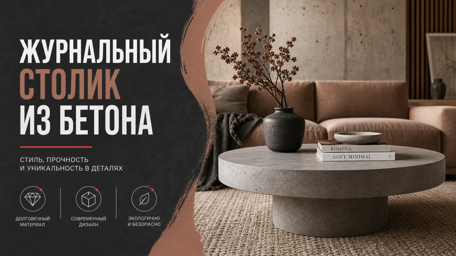 Журнальный столик из бетона