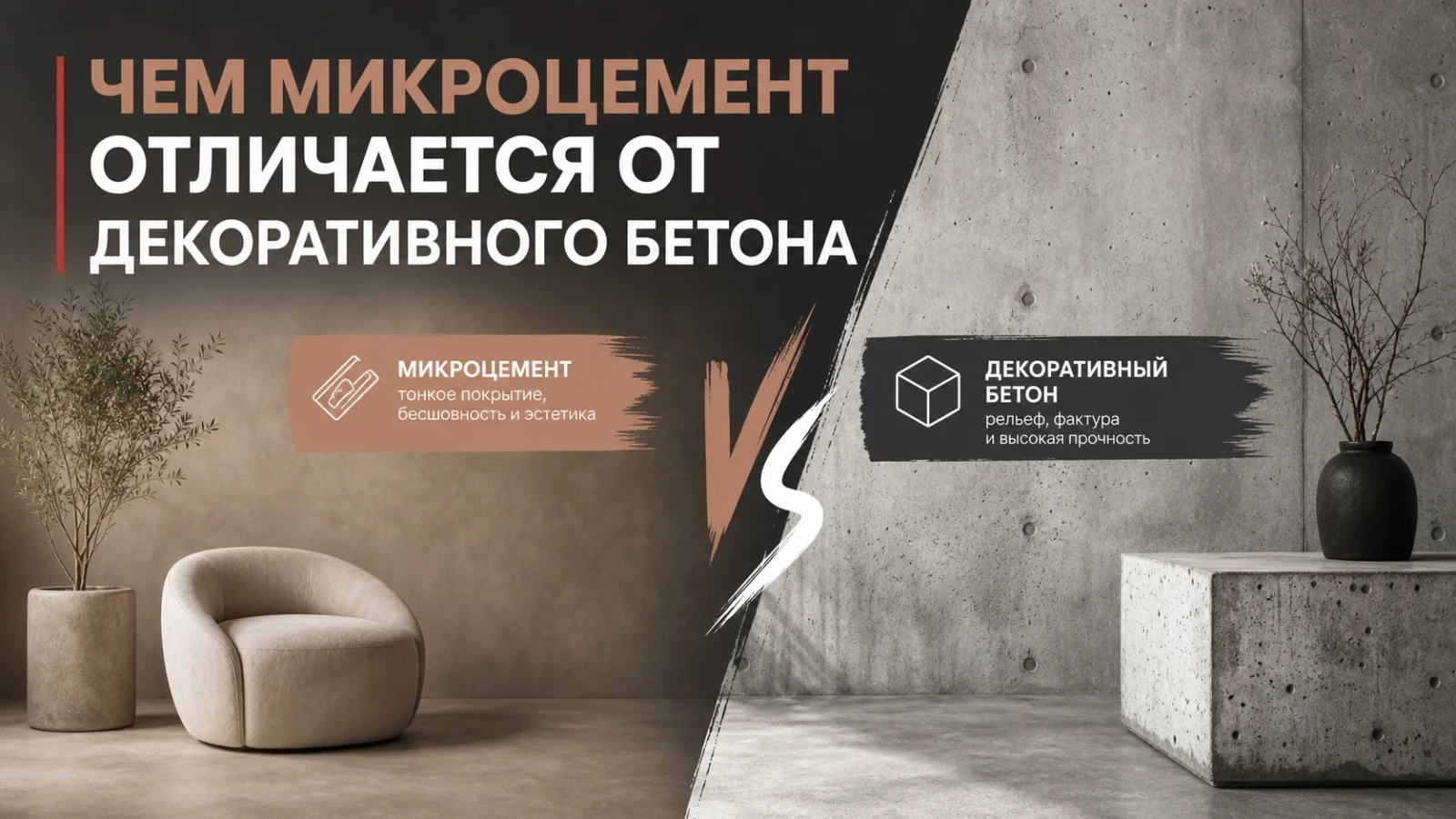 Чем микроцемент отличается от декоративного бетона