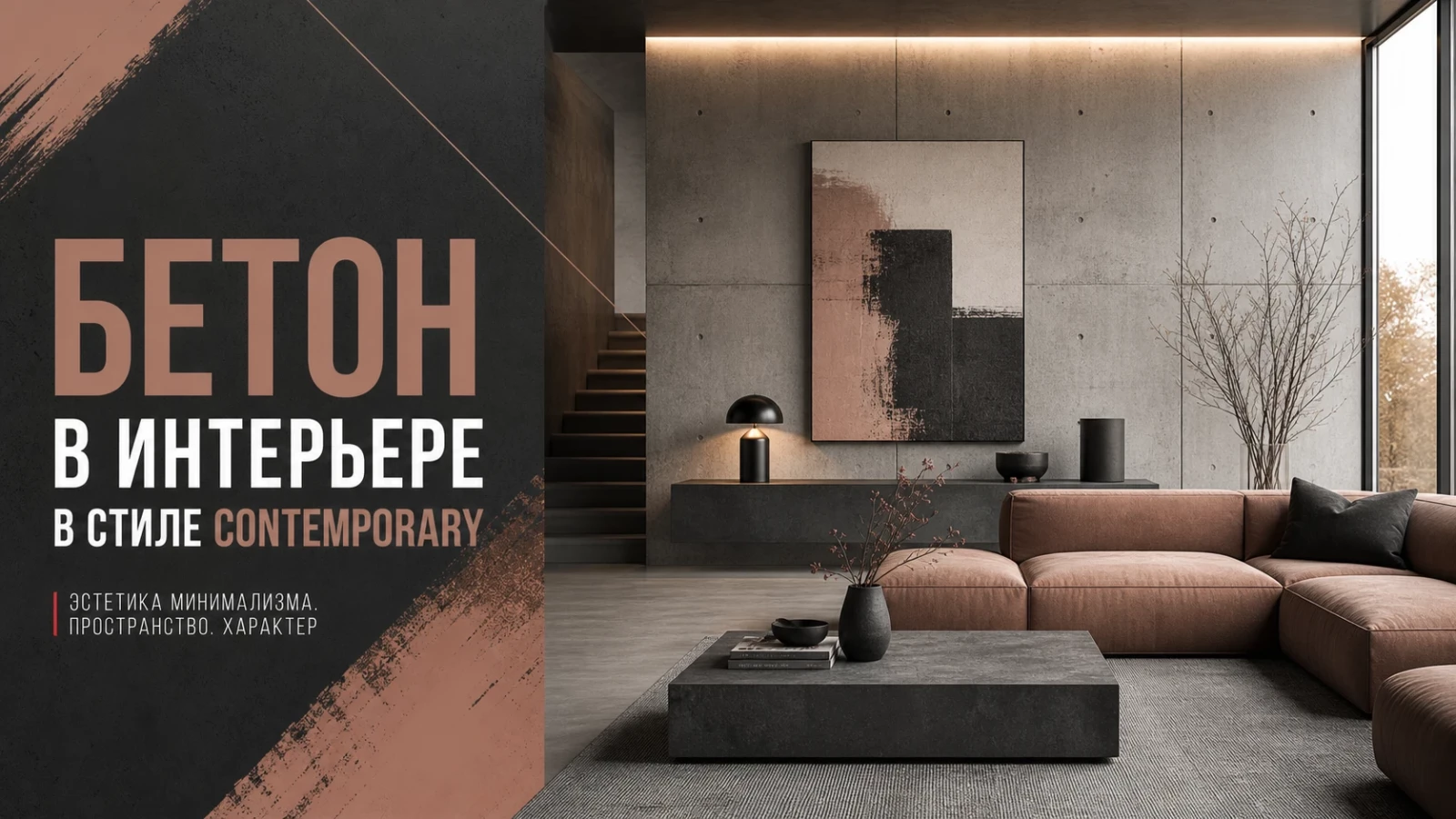 Бетон в интерьере в стиле contemporary