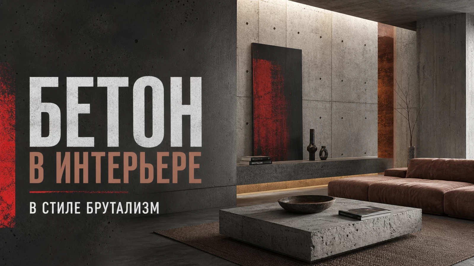 Бетон в интерьере в стиле брутализм
