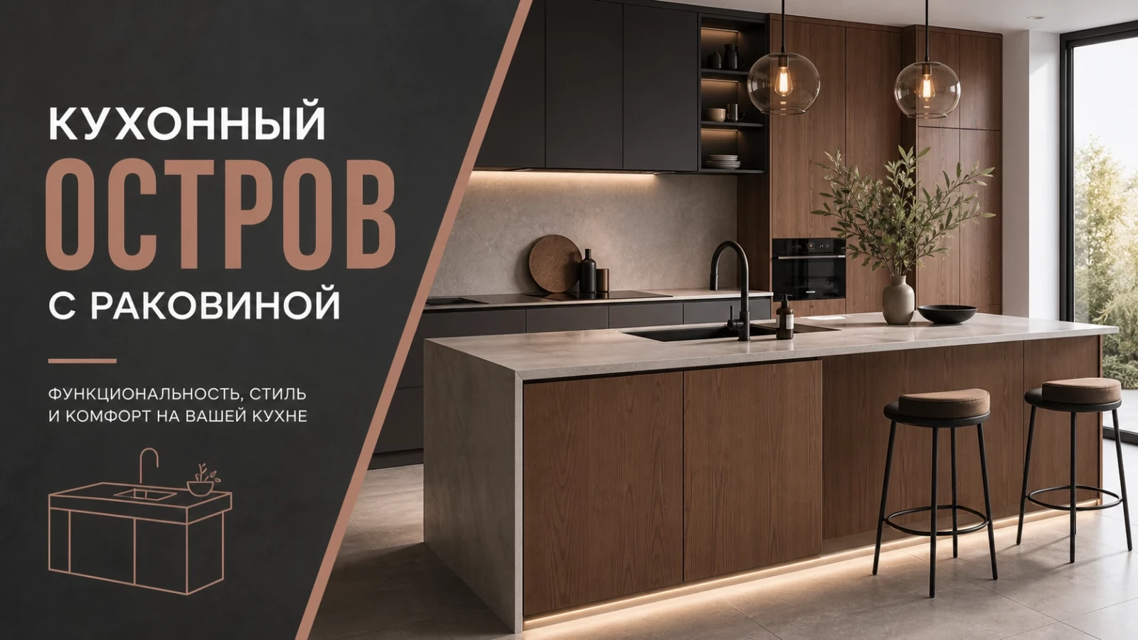Кухонный остров с раковиной