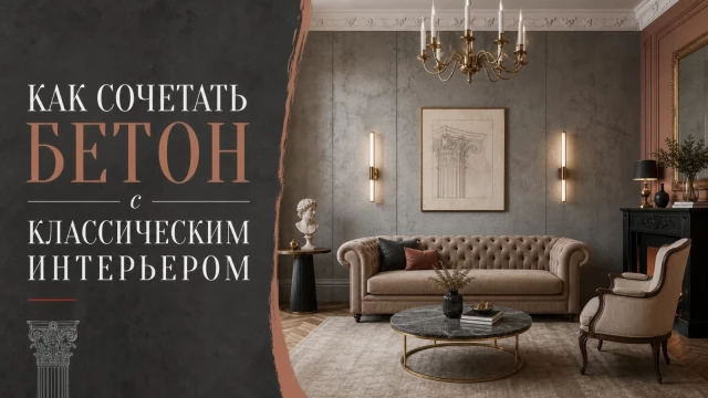 Как сочетать бетон с классическим интерьером