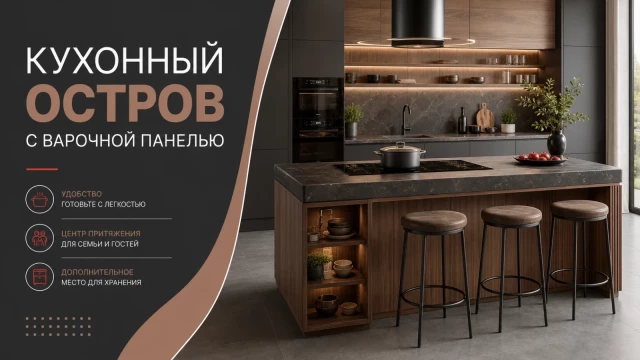 Кухонный остров с варочной панелью