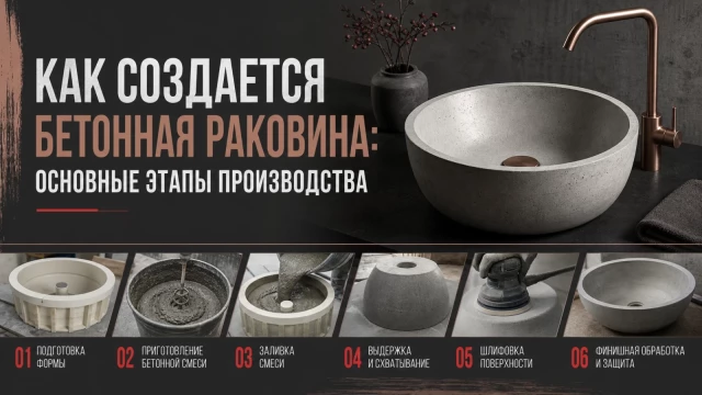 Как создается бетонная раковина: основные этапы производства