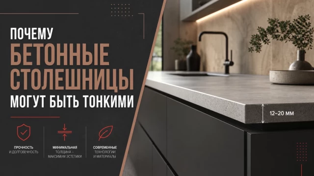 Почему бетонные столешницы могут быть тонкими