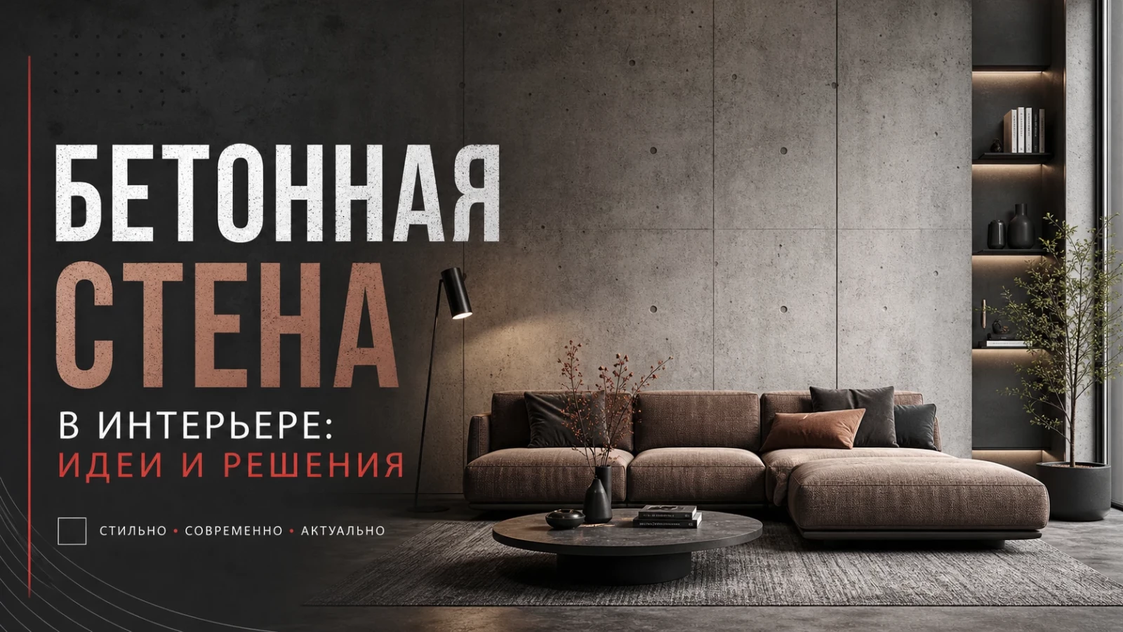 Бетонная стена в интерьере: идеи и решения