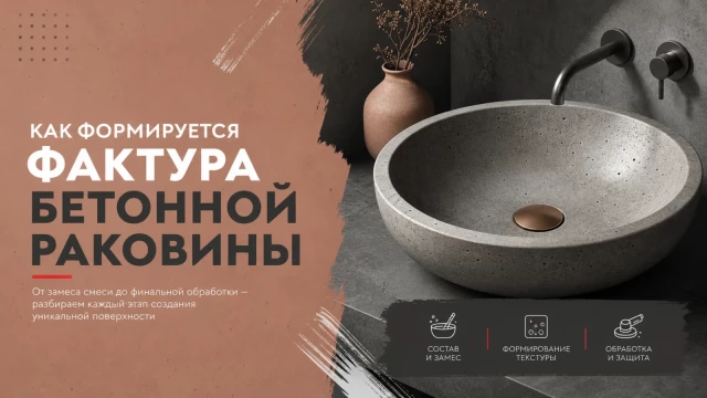 Как формируется фактура бетонной раковины