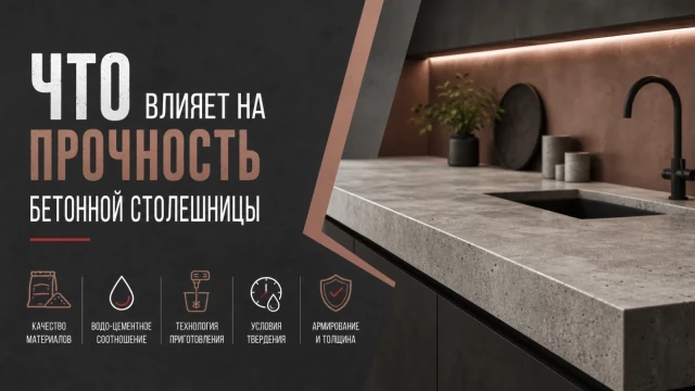 Что влияет на прочность бетонной столешницы