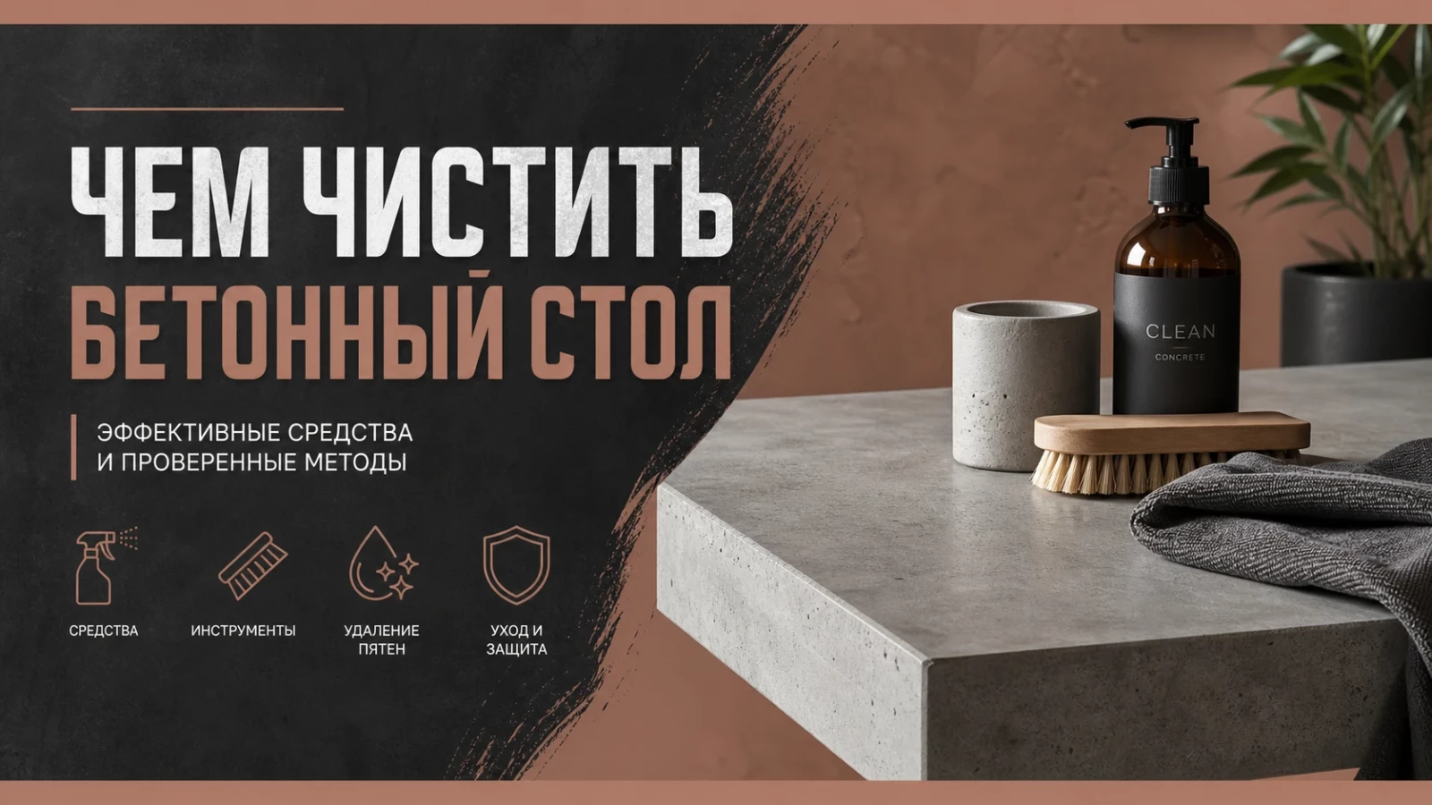 Чем чистить бетонный стол
