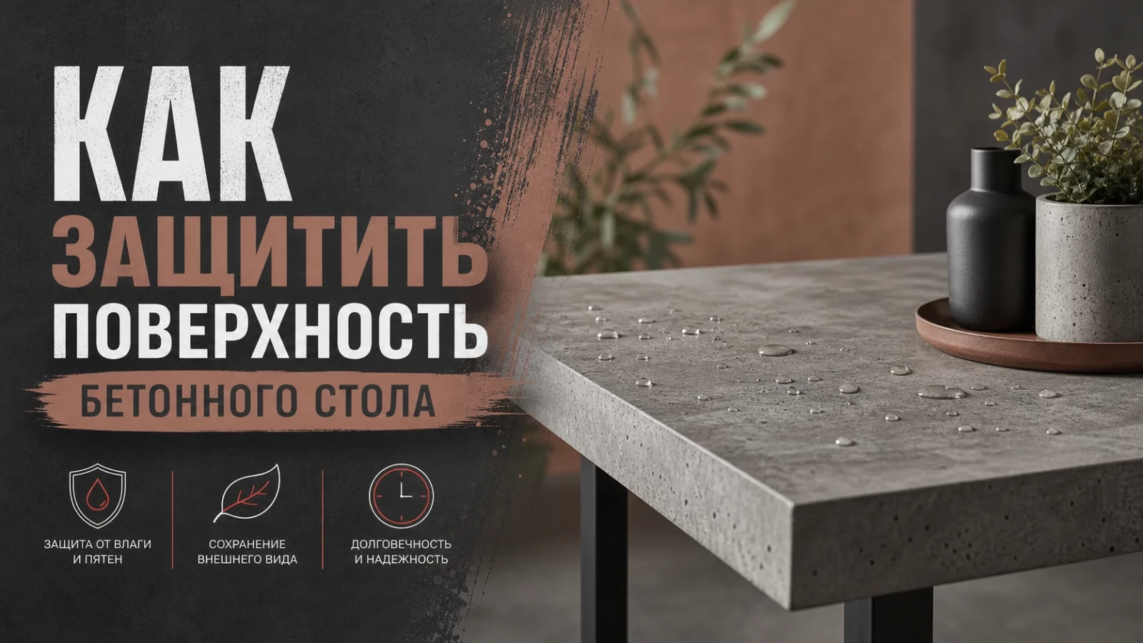 Как защитить поверхность бетонного стола
