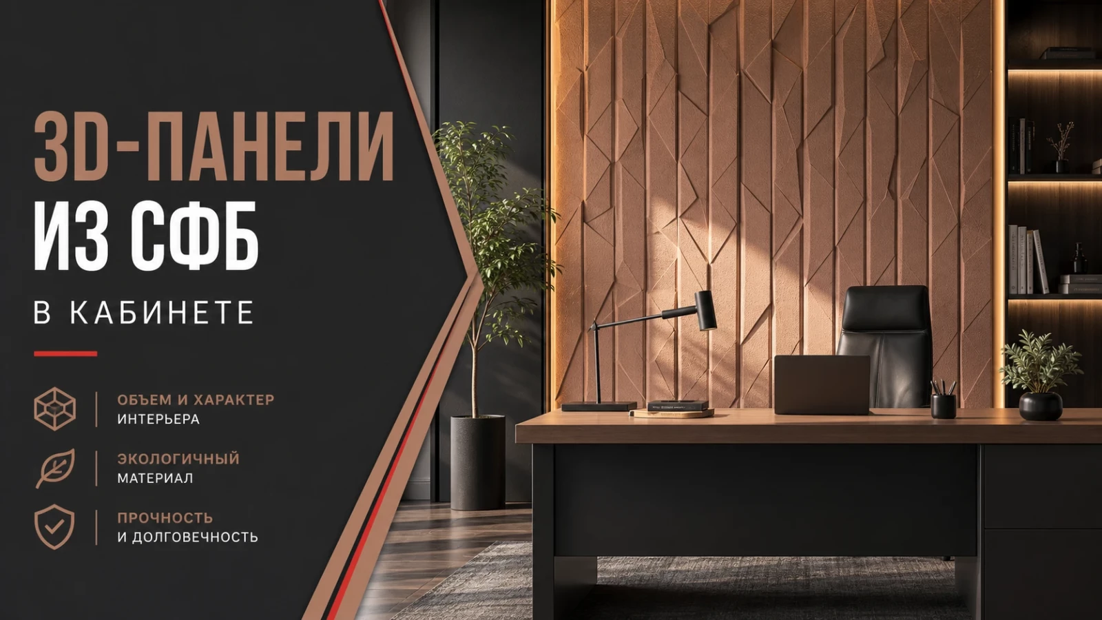 3D-панели из СФБ в кабинете