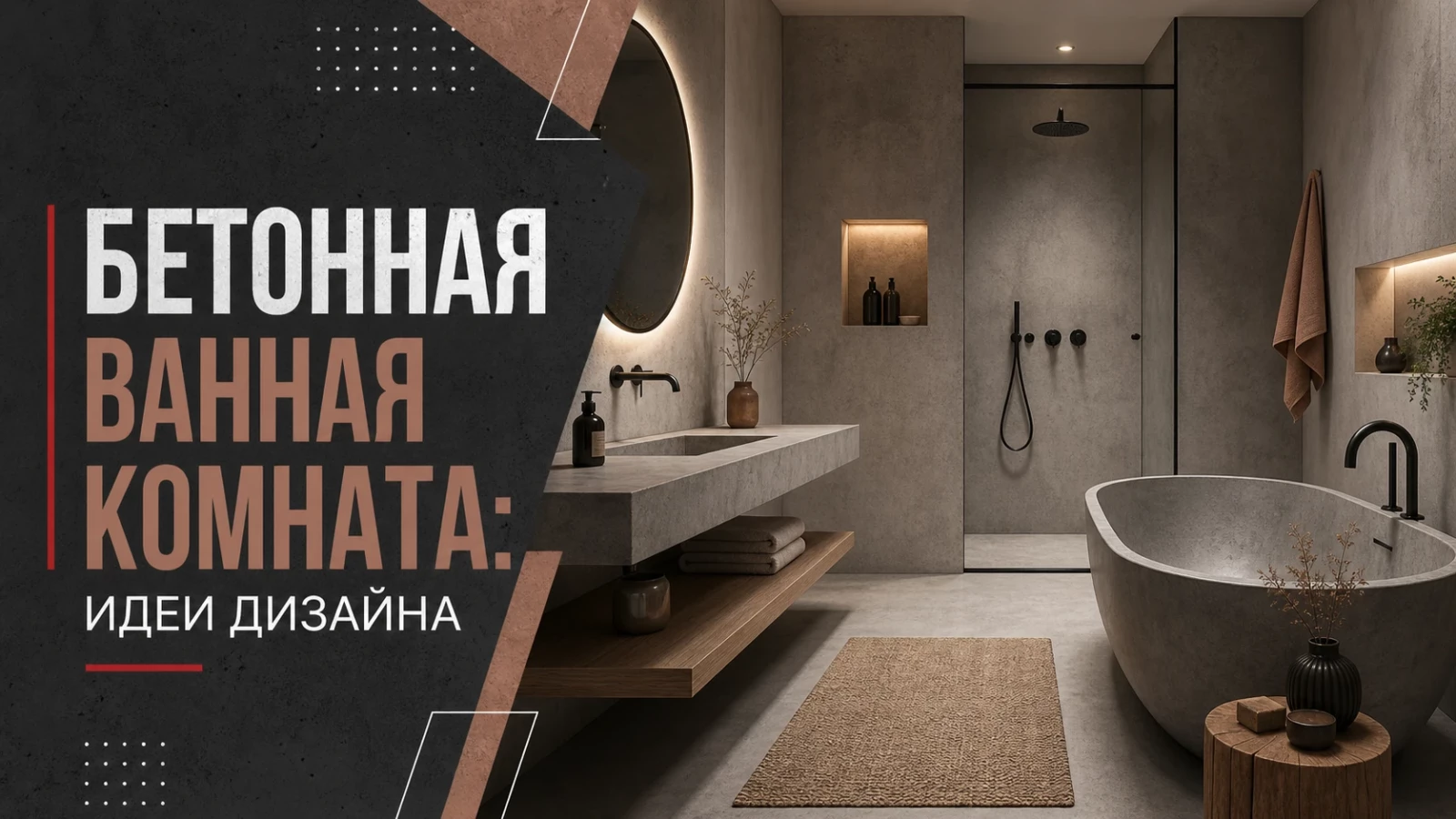 Бетонная ванная комната: идеи дизайна