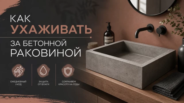 Как ухаживать за бетонной раковиной