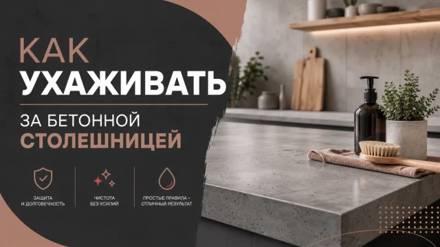 Как ухаживать за бетонной столешницей