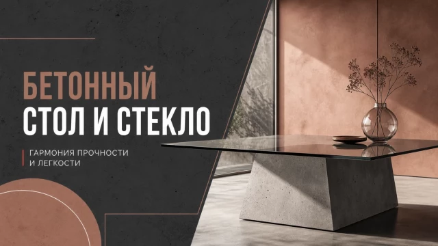 Бетонный стол и стекло