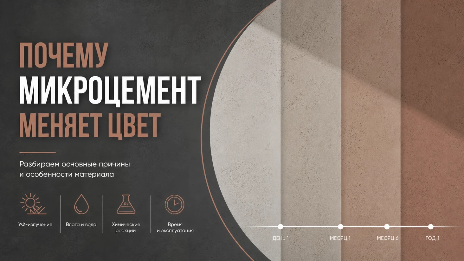 Почему микроцемент меняет цвет