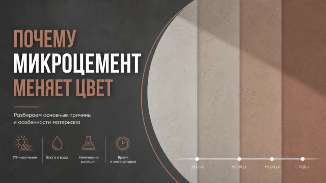 Почему микроцемент меняет цвет