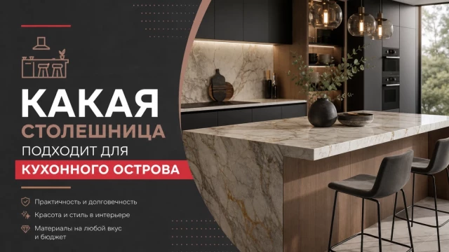 Какая столешница подходит для кухонного острова