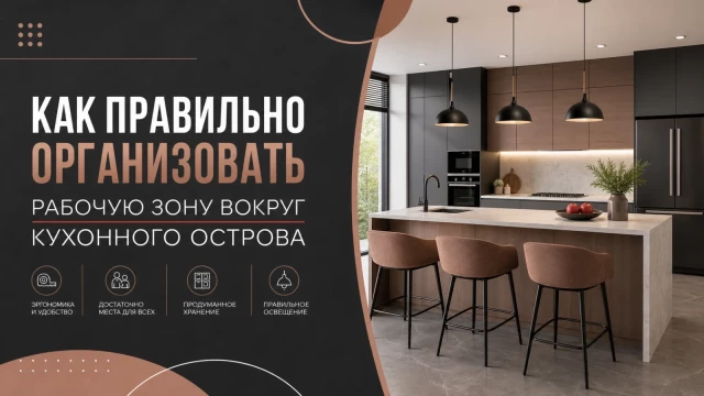 Как правильно организовать рабочую зону вокруг кухонного острова