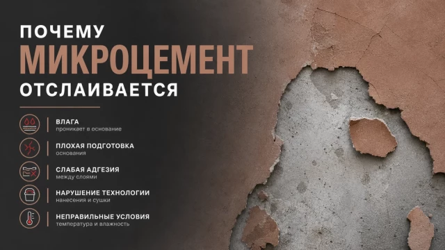 Почему микроцемент отслаивается