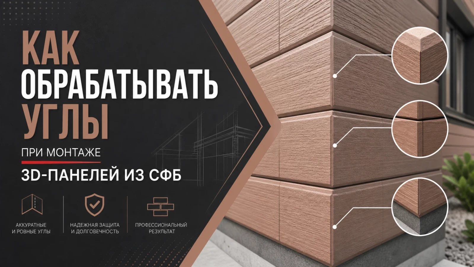 Как обрабатывать углы при монтаже 3D-панелей из СФБ