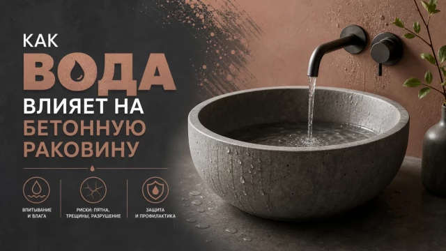 Как вода влияет на бетонную раковину