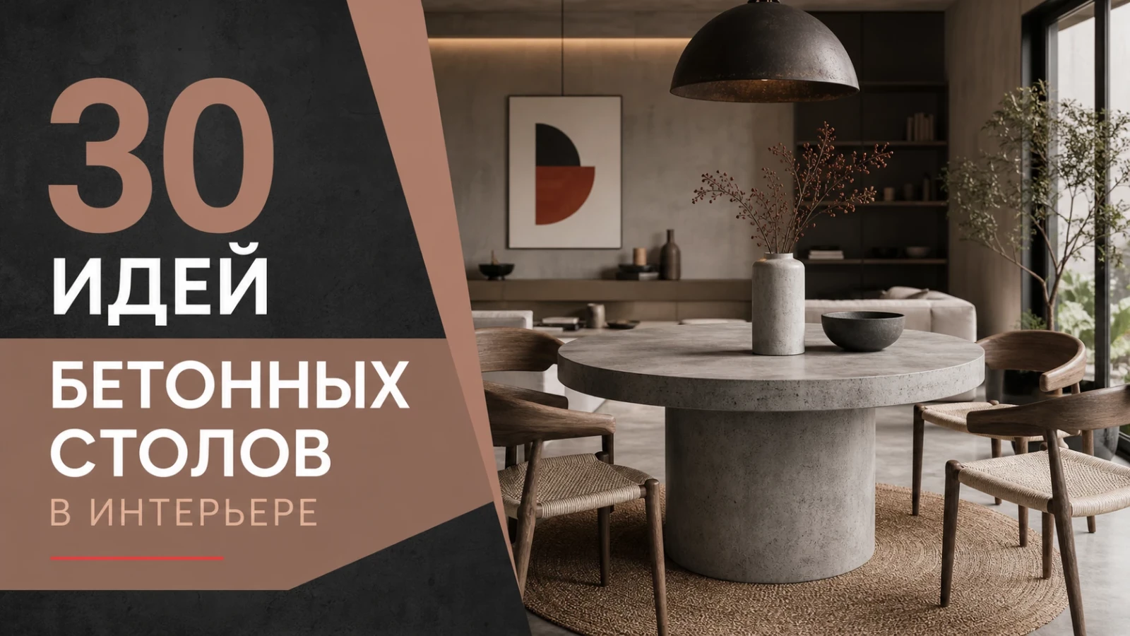 30 идей бетонных столов в интерьере