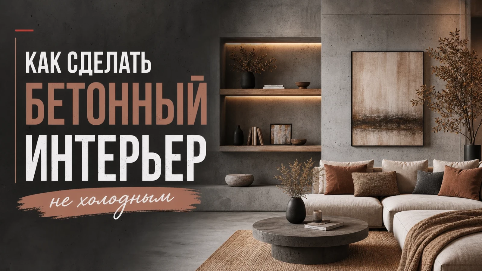 Как сделать бетонный интерьер не холодным