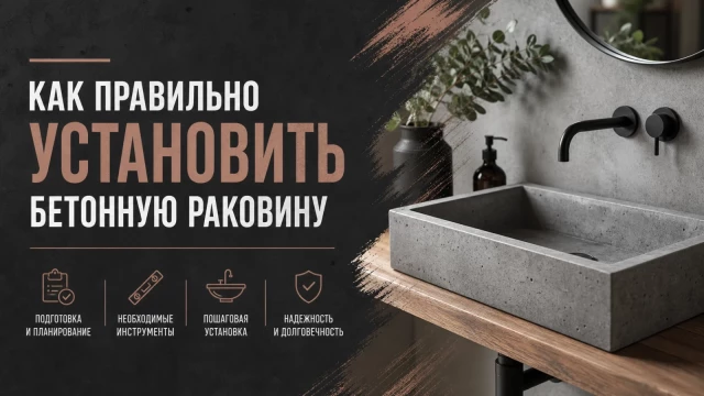 Как правильно установить бетонную раковину