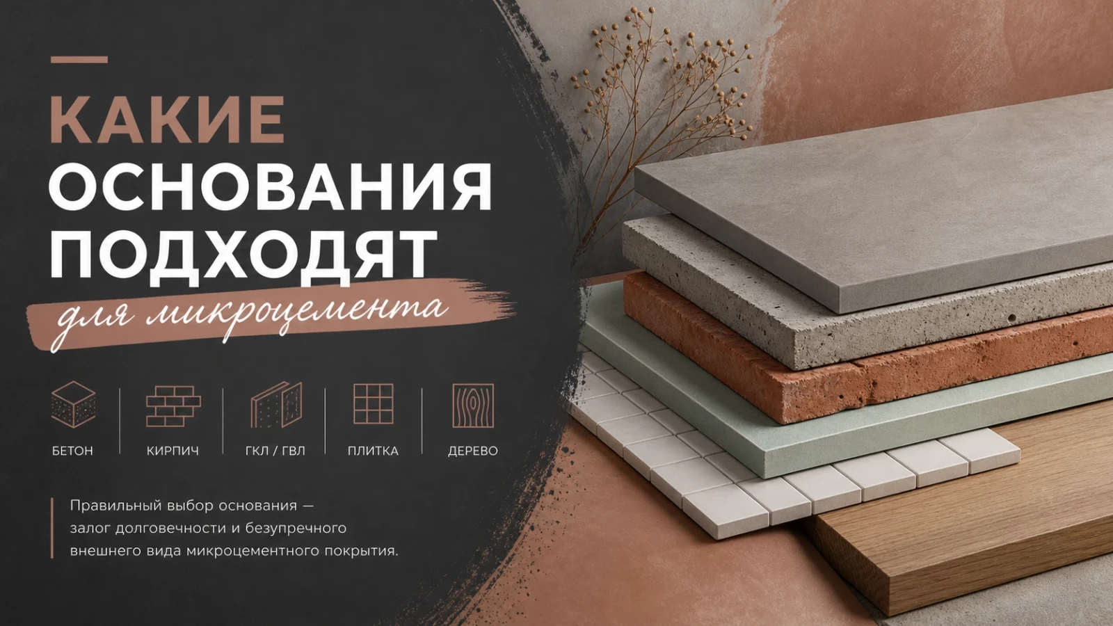 Какие основания подходят для микроцемента