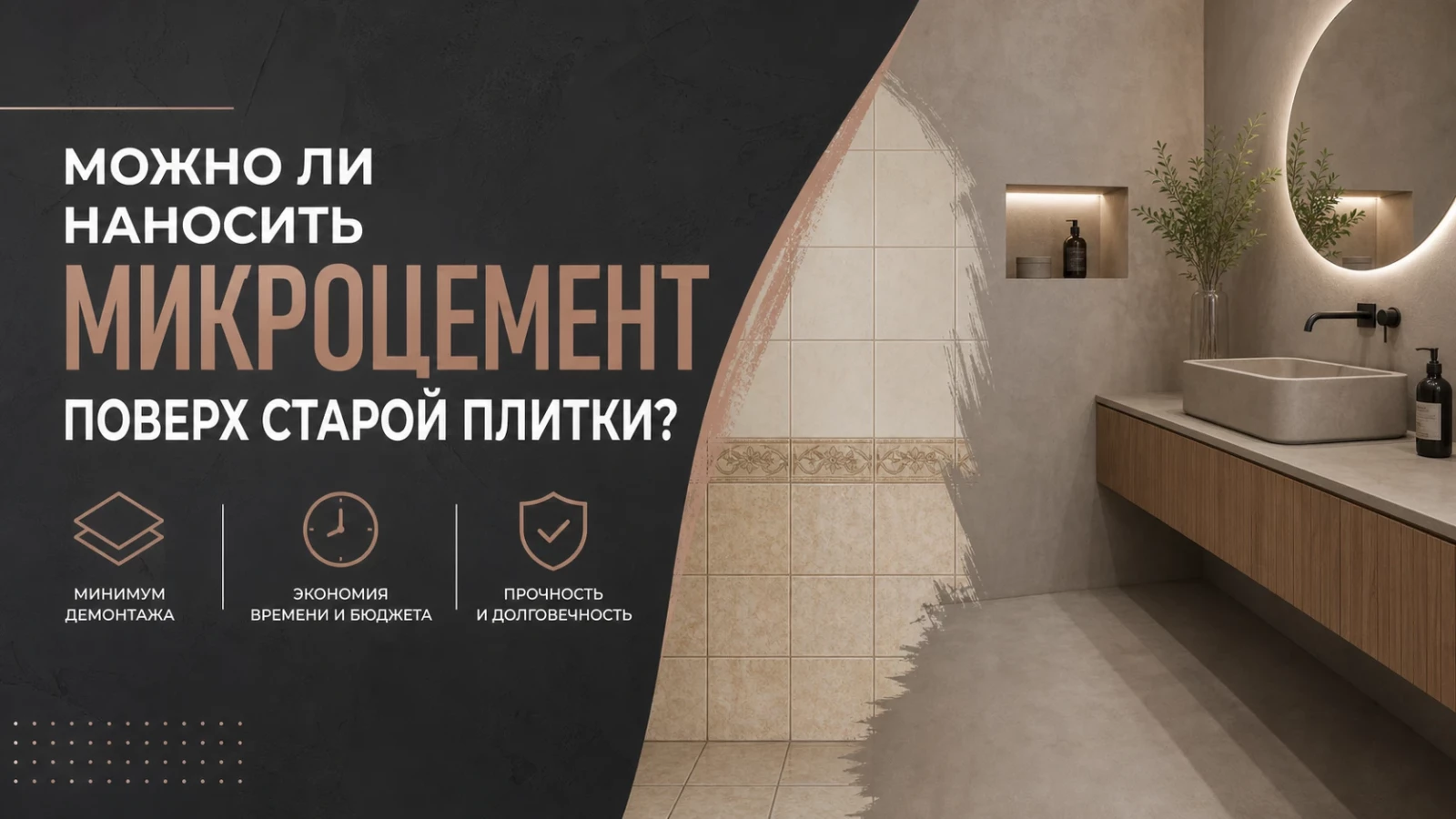 Можно ли наносить микроцемент поверх старой плитки