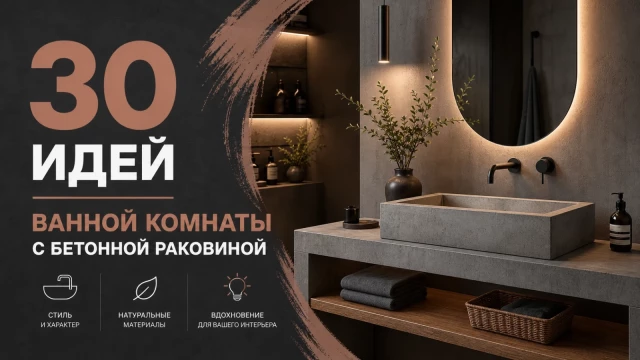 30 идей ванной комнаты с бетонной раковиной
