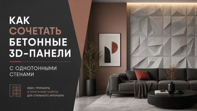 Как сочетать бетонные 3D-панели с однотонными стенами