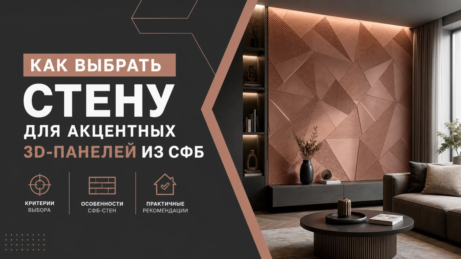 Как выбрать стену для акцентных 3D-панелей из СФБ