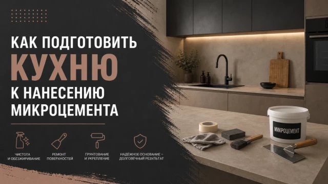 Как подготовить кухню к нанесению микроцемента