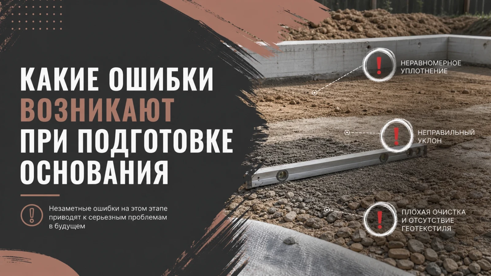 Какие ошибки возникают при подготовке основания