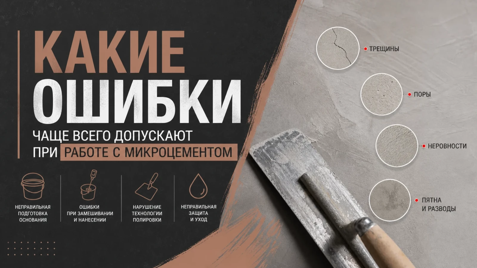 Какие ошибки чаще всего допускают при работе с микроцементом