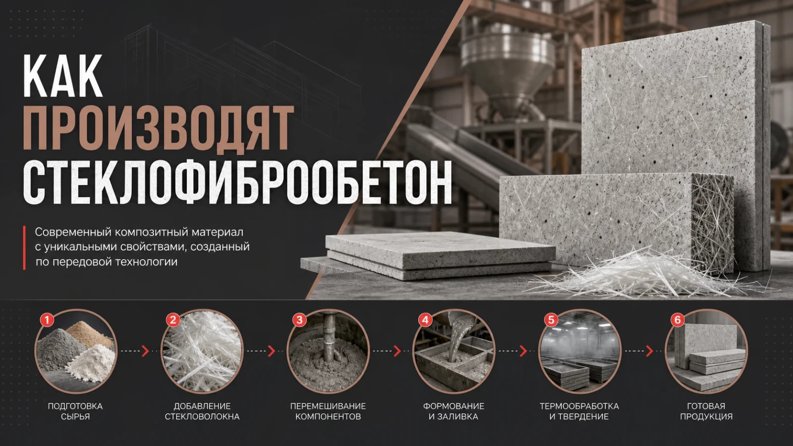Как производят стеклофибробетон