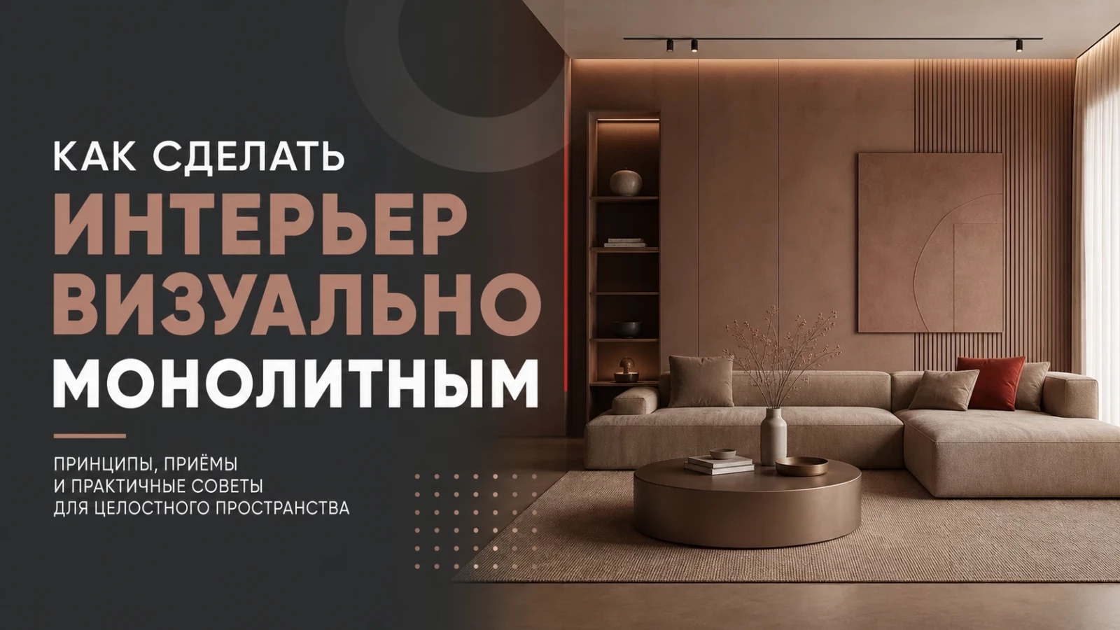 Как сделать интерьер визуально монолитным