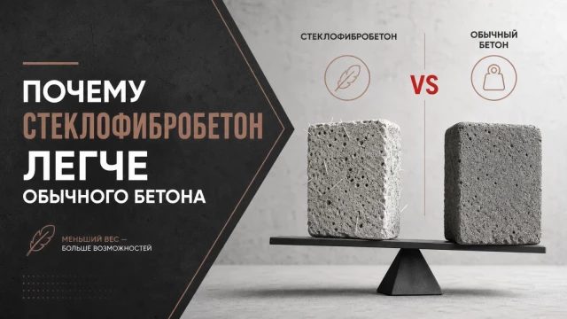 Почему стеклофибробетон легче обычного бетона