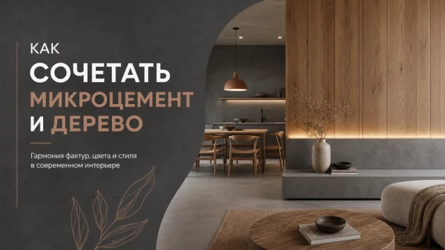 Как сочетать микроцемент и дерево