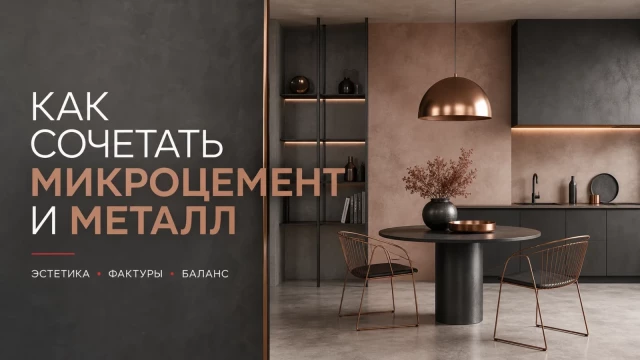 Как сочетать микроцемент и металл