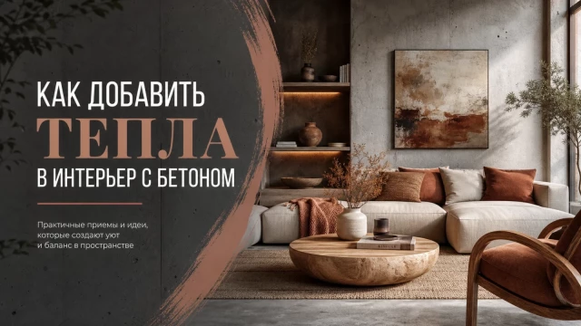 Как добавить тепла в интерьер с бетоном