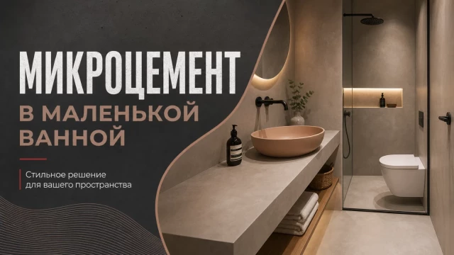 Микроцемент в маленькой ванной